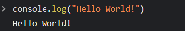 Hello World! in the console