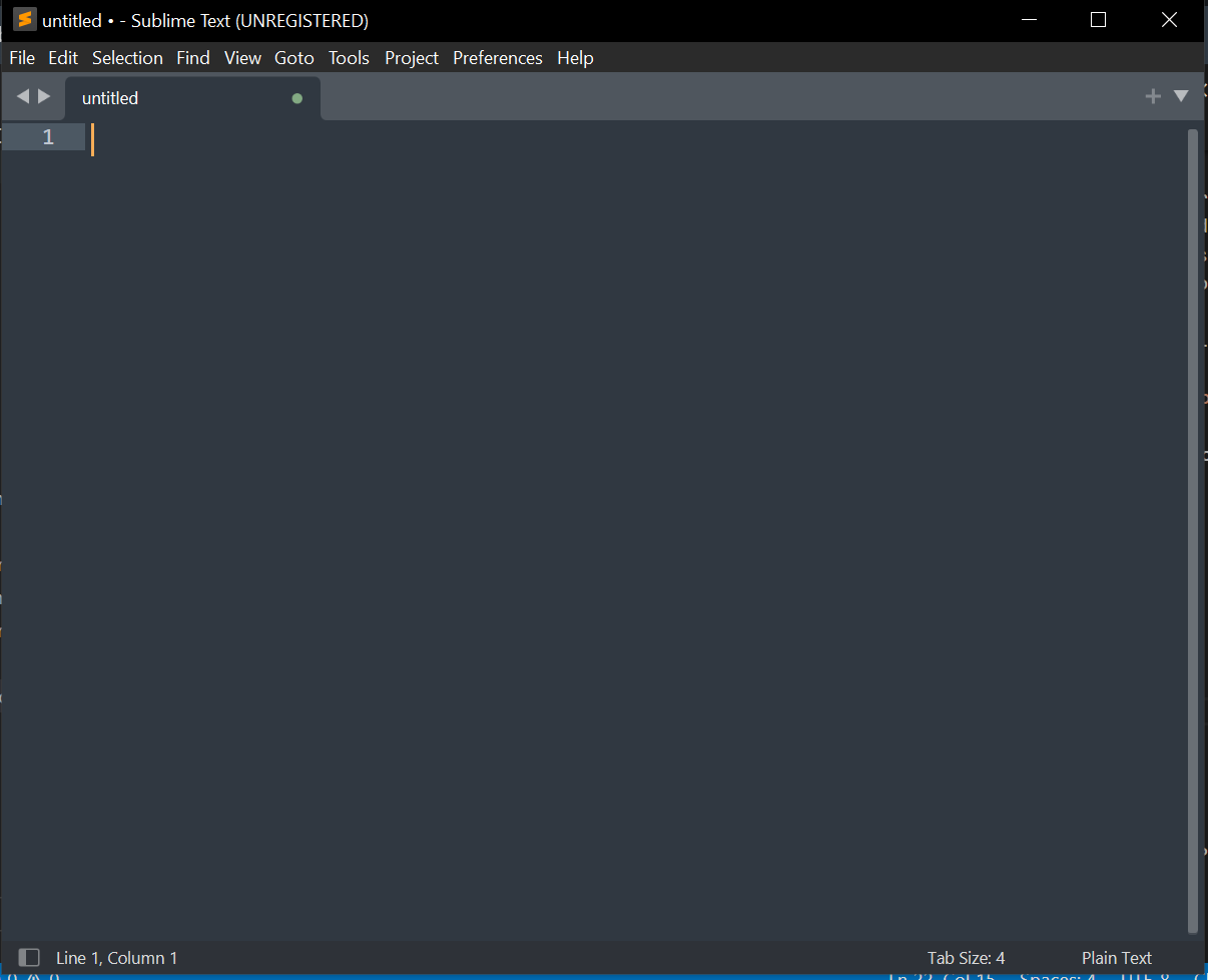 Empty Sublime Text window